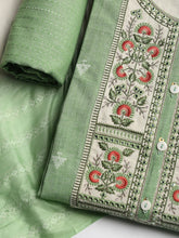 Neck Embroidered Cotton Blend Unstitched Suit With Dupatta